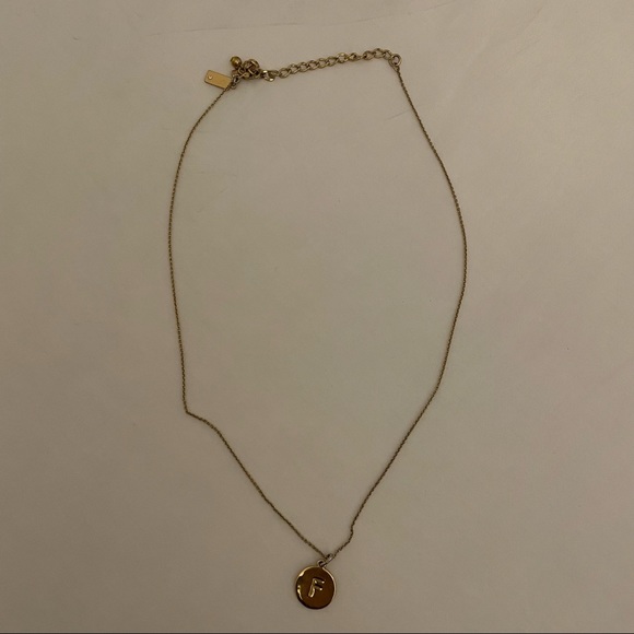 Kate Spade “F” Initial Coin Pendant Necklace